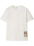 White Check Detail Cotton T-Shirt