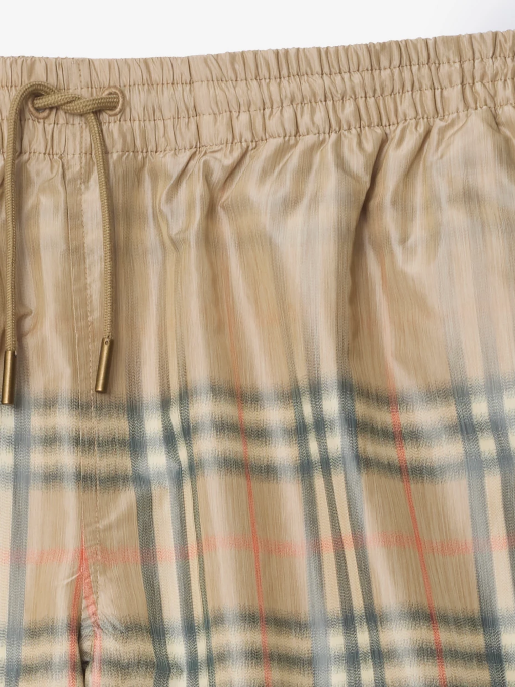 BURBERRY Gradient Check Swim Shorts Sand Beige