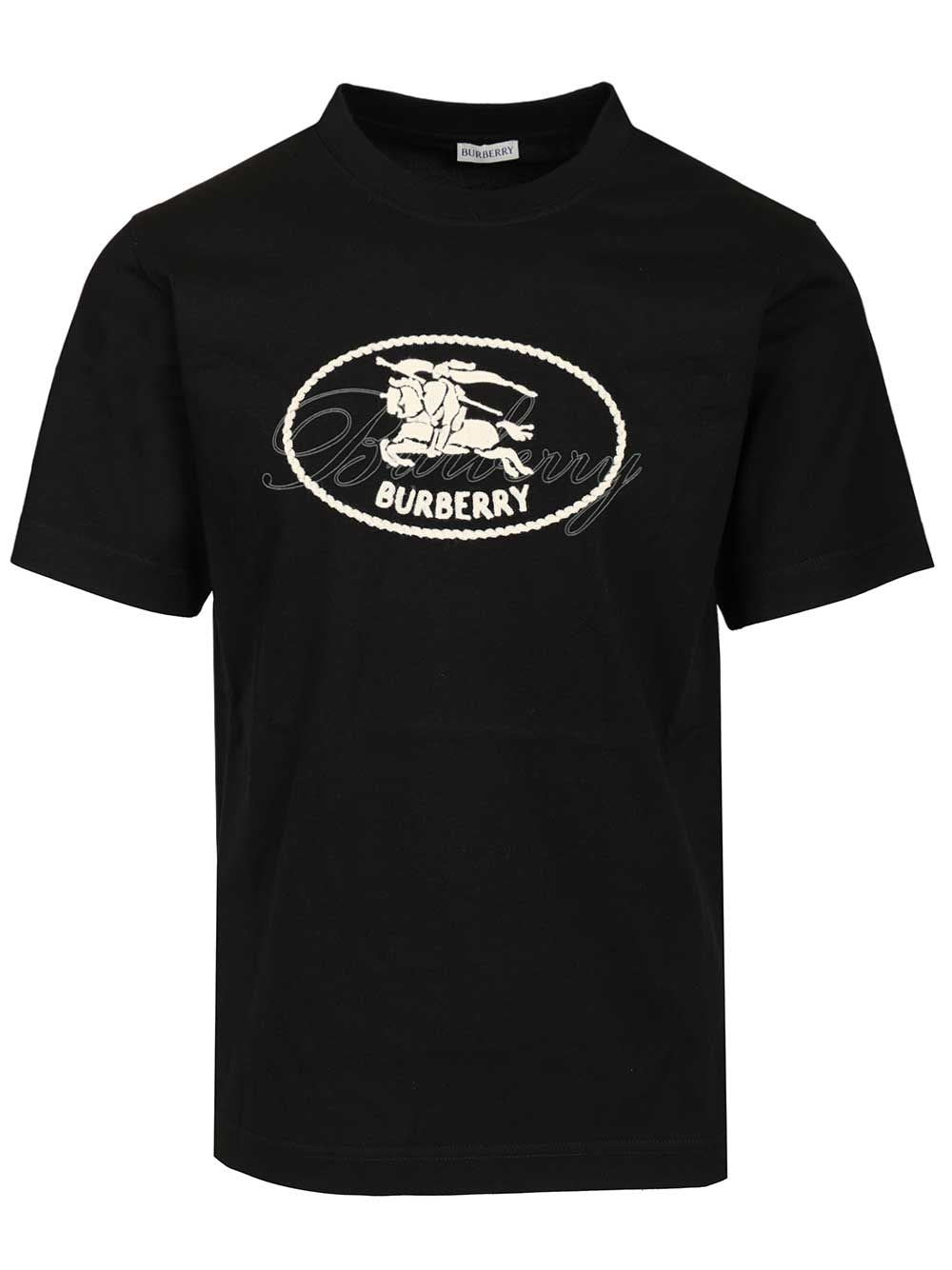 Burberry Men Cotton T-Shirt With Knight Stamp