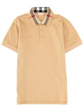 Neutrals Check Patterned Collar Polo Shirt