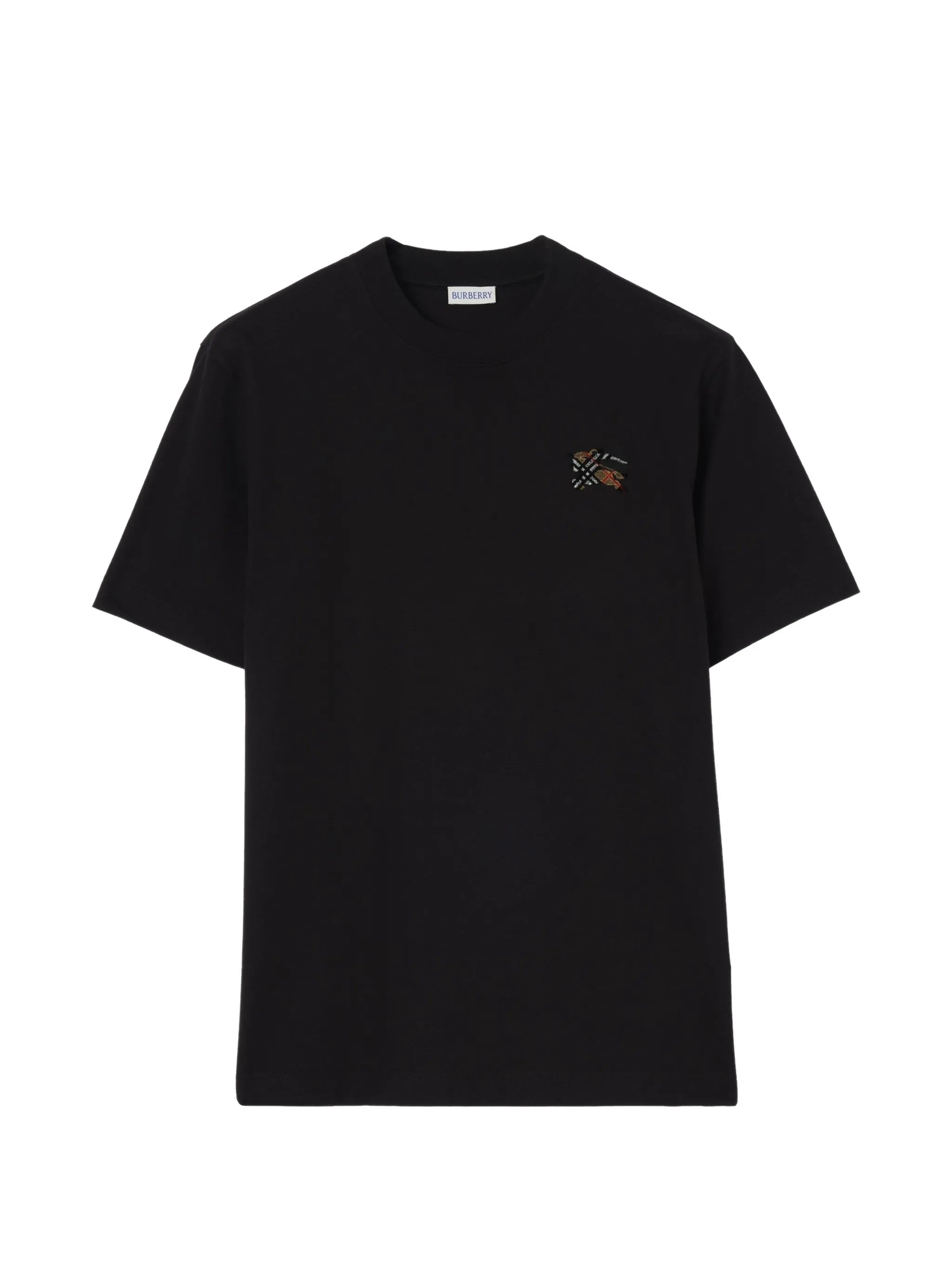 Black Seth Cotton Embroidered Logo T-Shirt