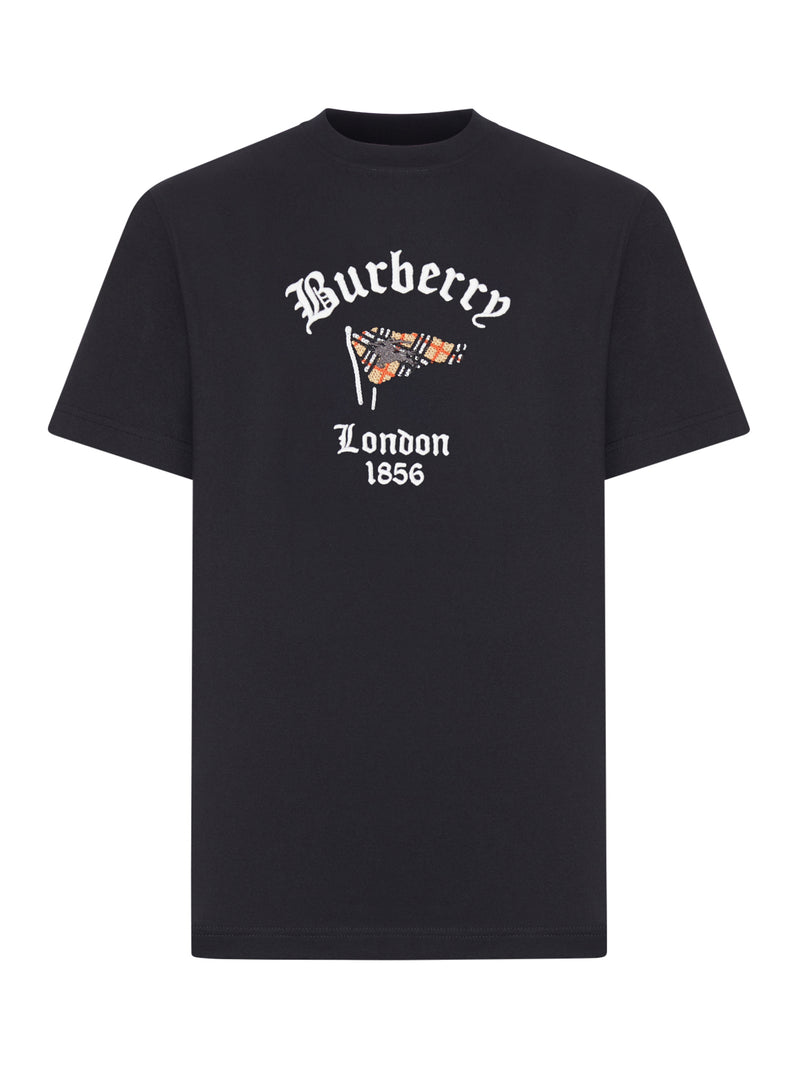 Burberry Men Cotton T-Shirt With Front Logo