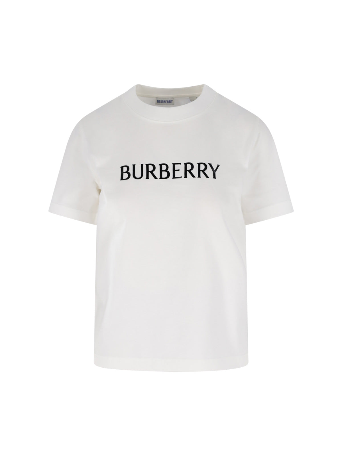 Logo T-Shirt In White Cotton, Crew Neck