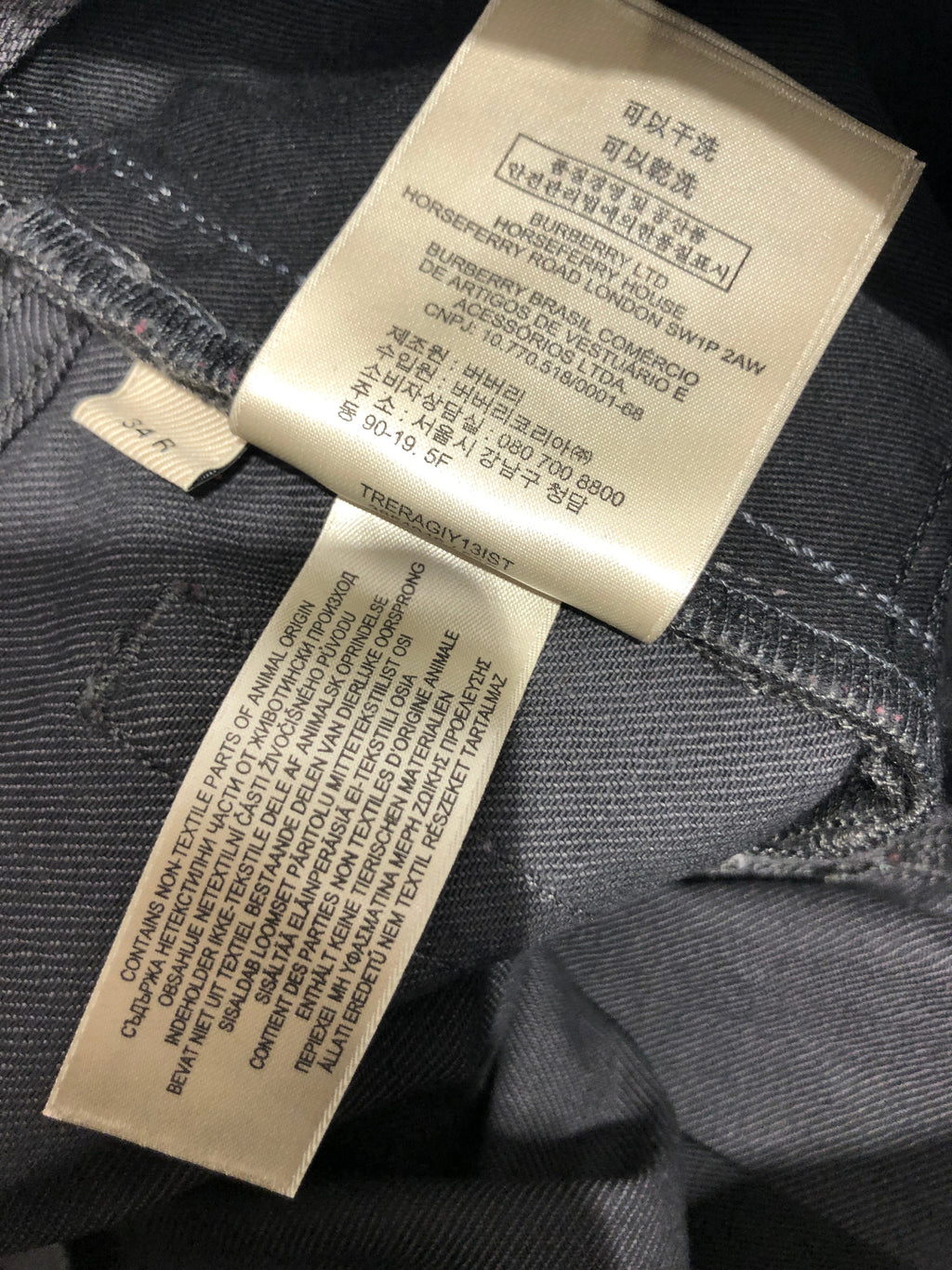 BURBERRY LONDON/Pants/34/Cotton/GRY/CLEAN DENIM