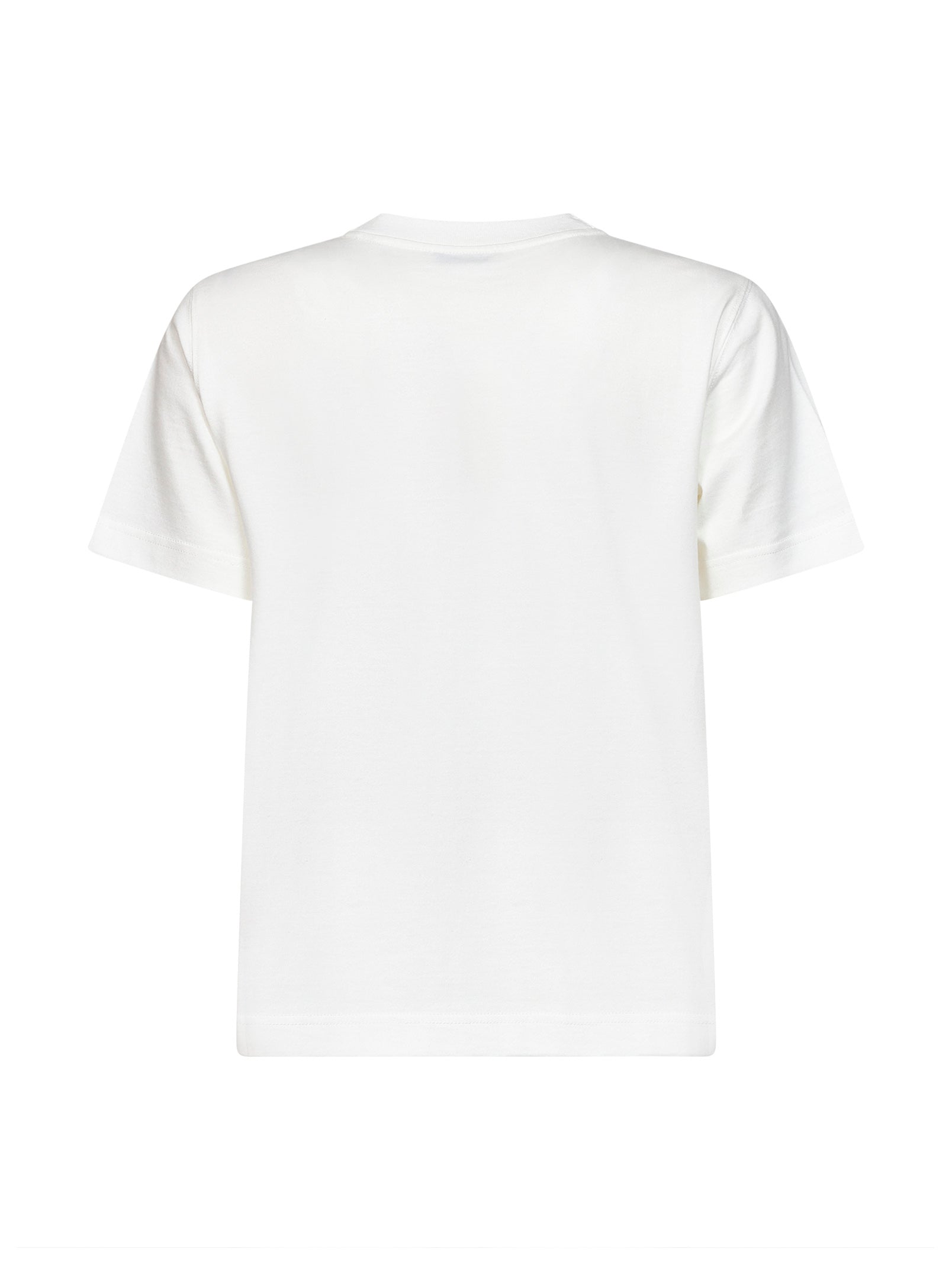 Burberry Women Chalk White Cotton T-Shirt With Knight Check