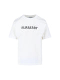 Logo T-Shirt In White Cotton, Crew Neck