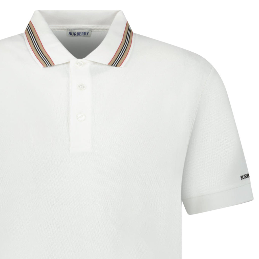 Burberry ‘Hartford’ Striped Check Polo White