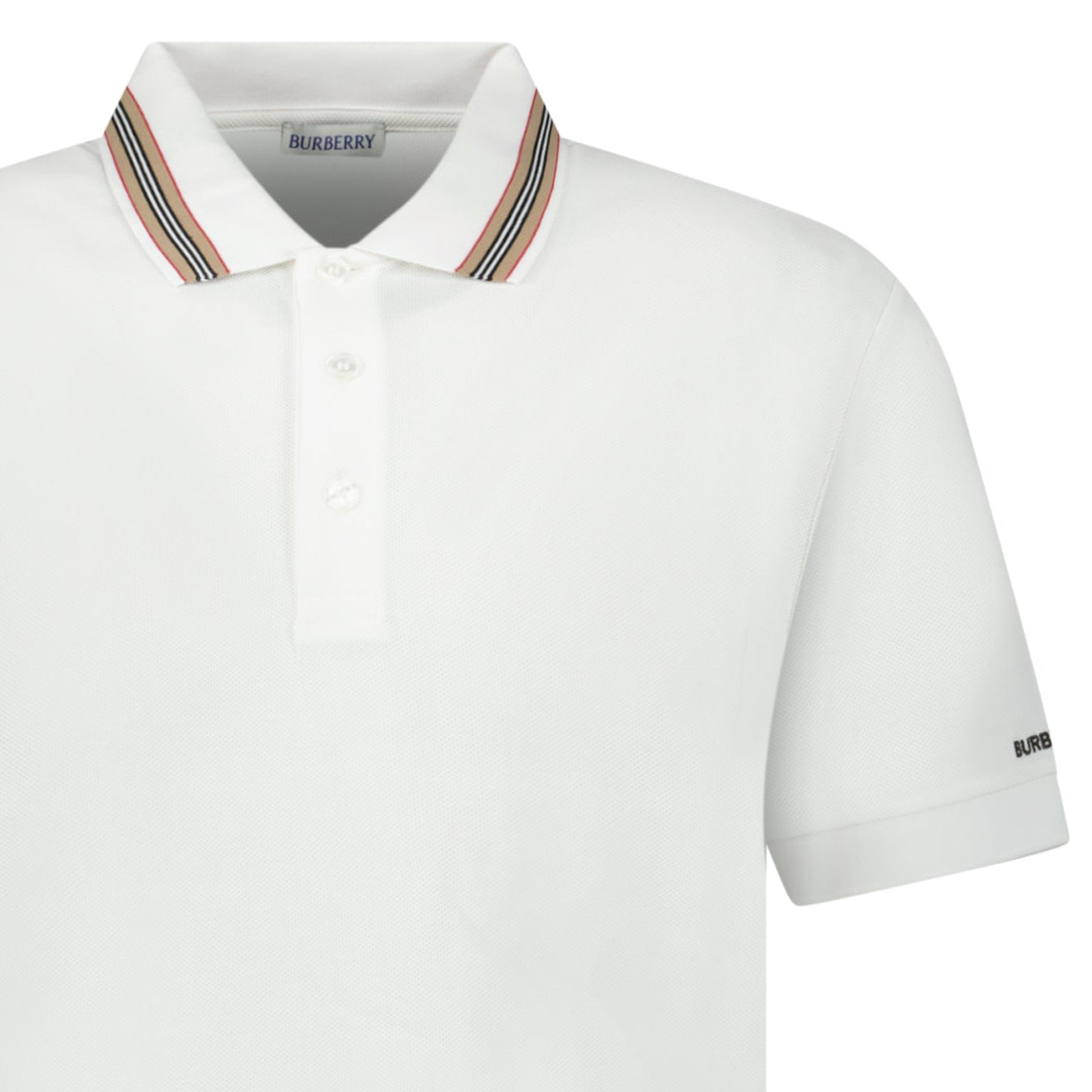 Burberry ‘Hartford’ Striped Check Polo White