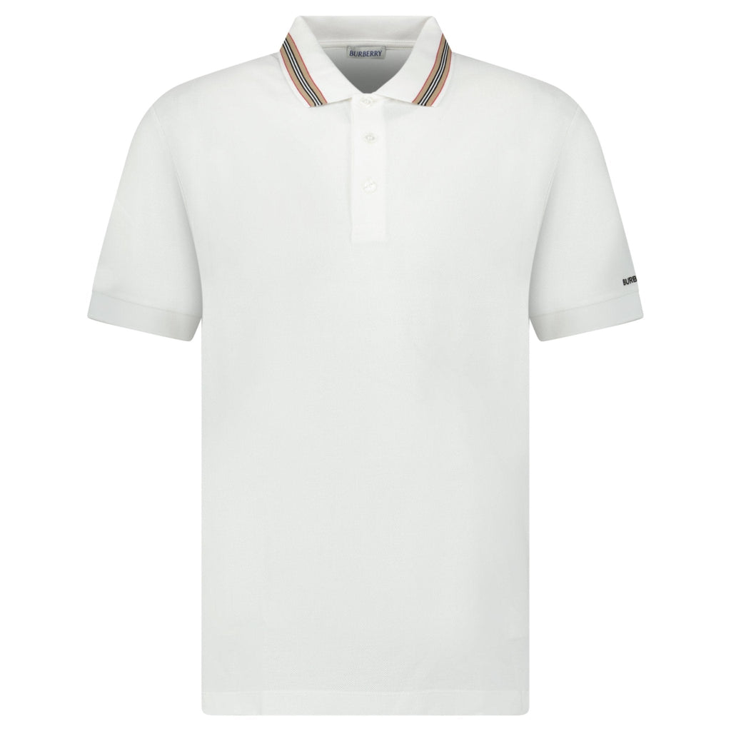 Burberry ‘Hartford’ Striped Check Polo White