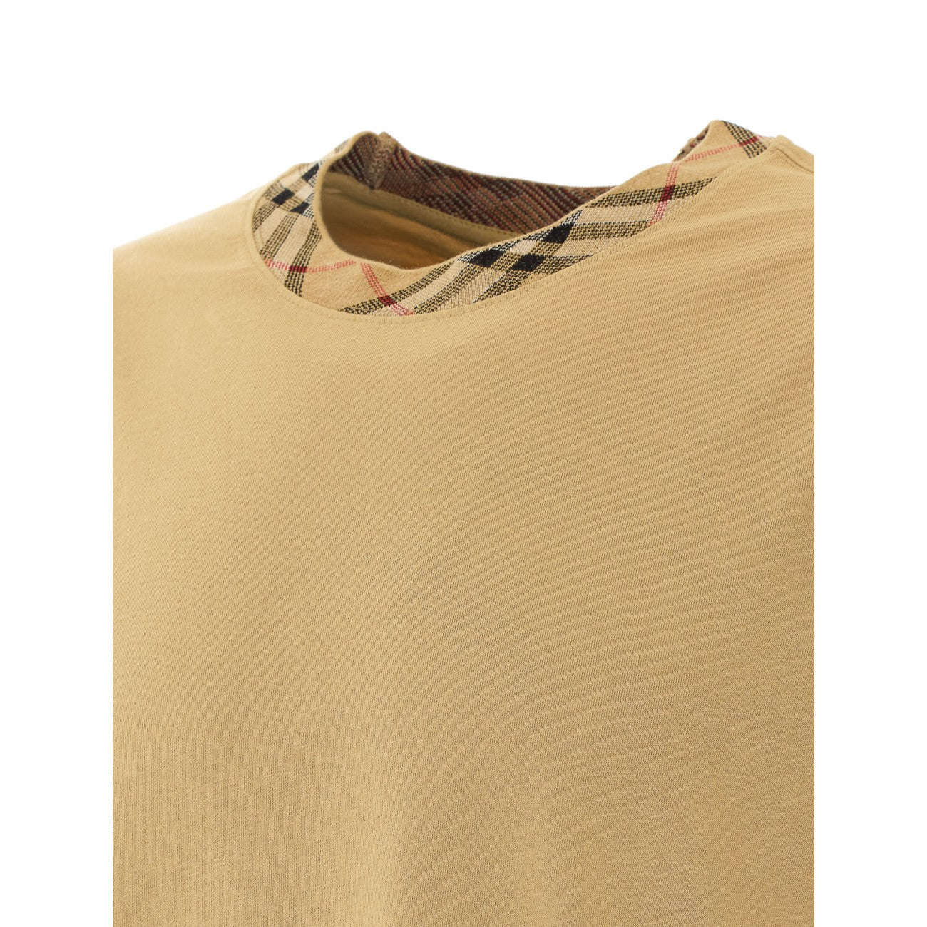 Burberry Men Check Trim T-Shirt