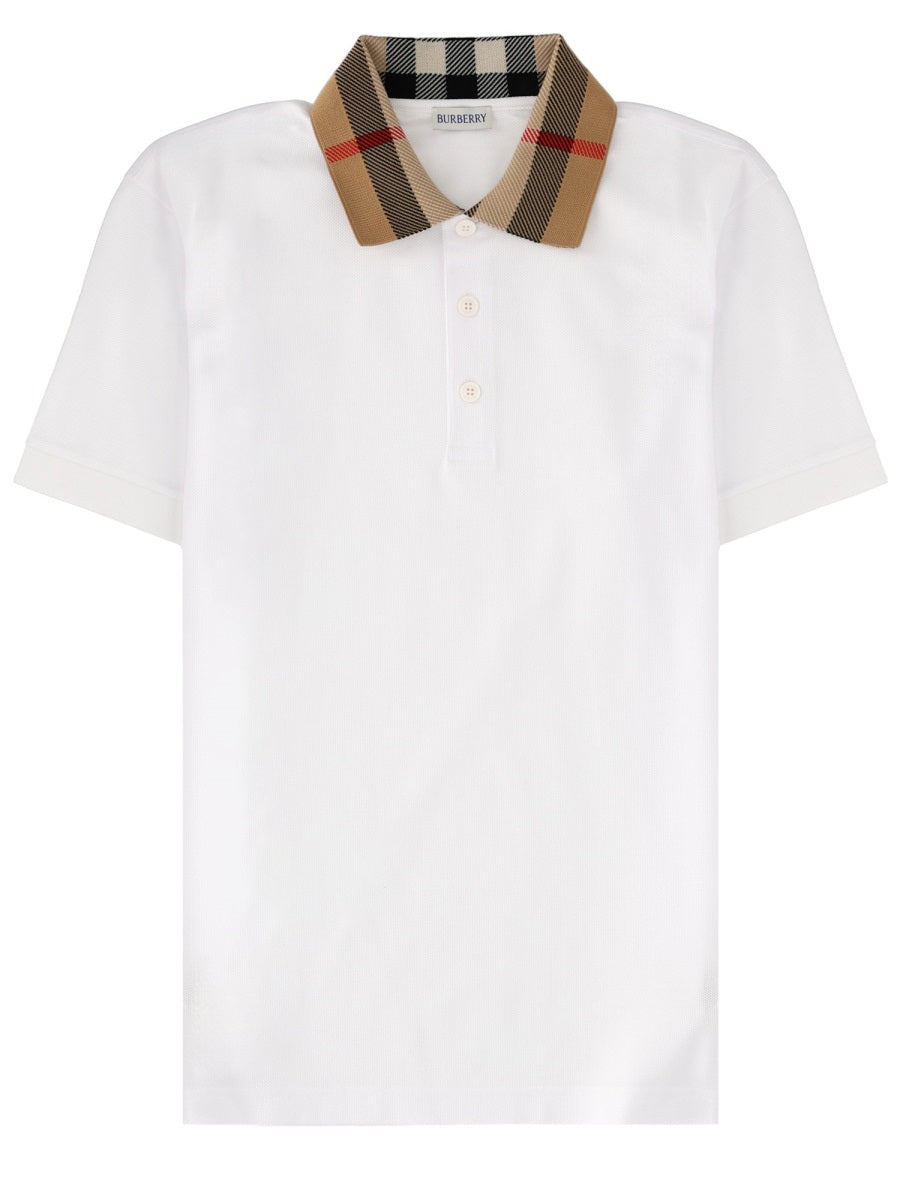 Slim Fit Check Collar Cotton Polo Shirt