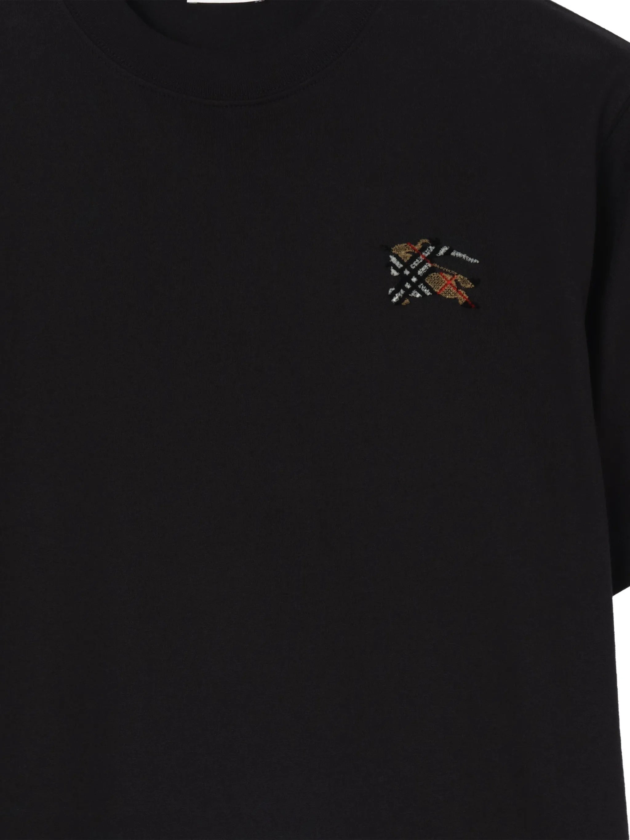Black Seth Cotton Embroidered Logo T-Shirt