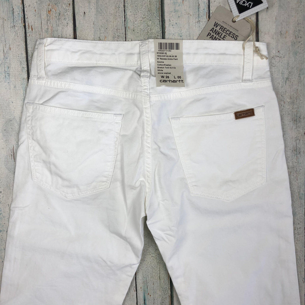 NWT - Carhartt  White Stretch  W'Recess Ankle Pant  - Size 26