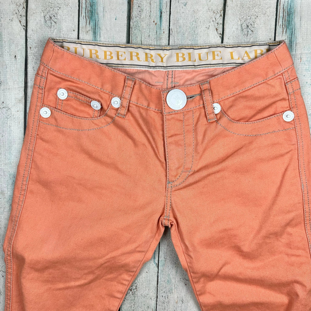 Burberry Blue Label Ladies Sherbet Denim Low Rise Crop Jeans - Size 24